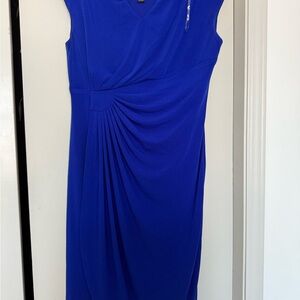 Connected Apparel Royal Blue Midi Dress